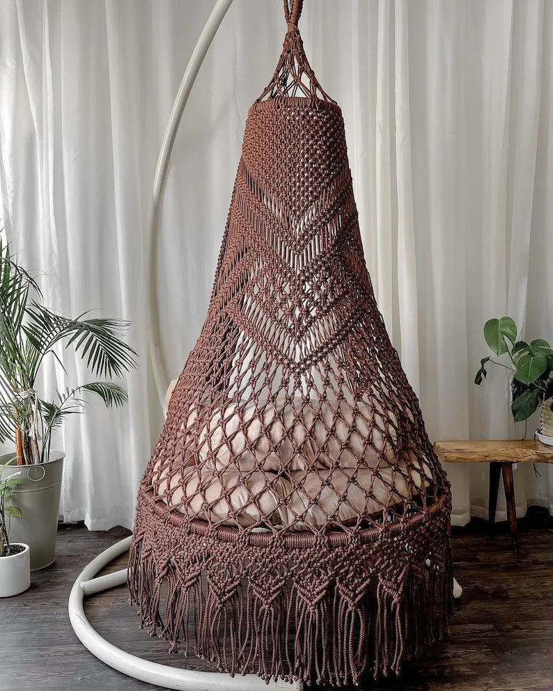 Macrame Dark Brown Swing For Adults - Leechoo
